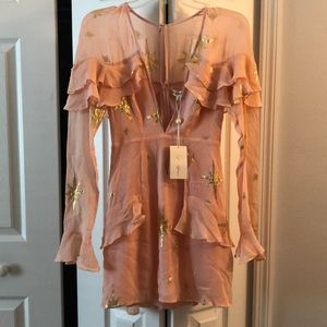 For Love and Lemons gilded star mini dress. NWT